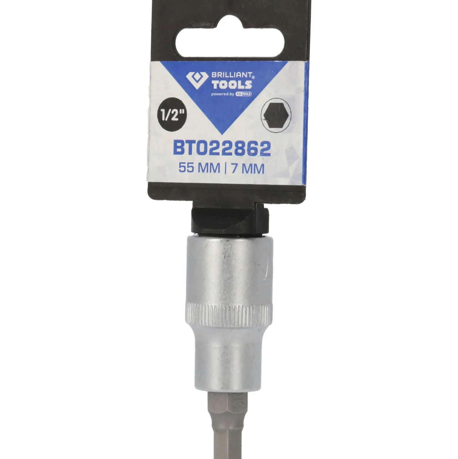 BRILLIANT TOOLS 1/2" Innensechskant Bit-Stecknuss 55 mm lang 7 mm - BT022862