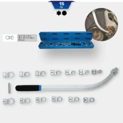 BRILLIANT TOOLS Keilriemen und Spannrollen-Schlüssel-Satz 15tlg. - BT571060