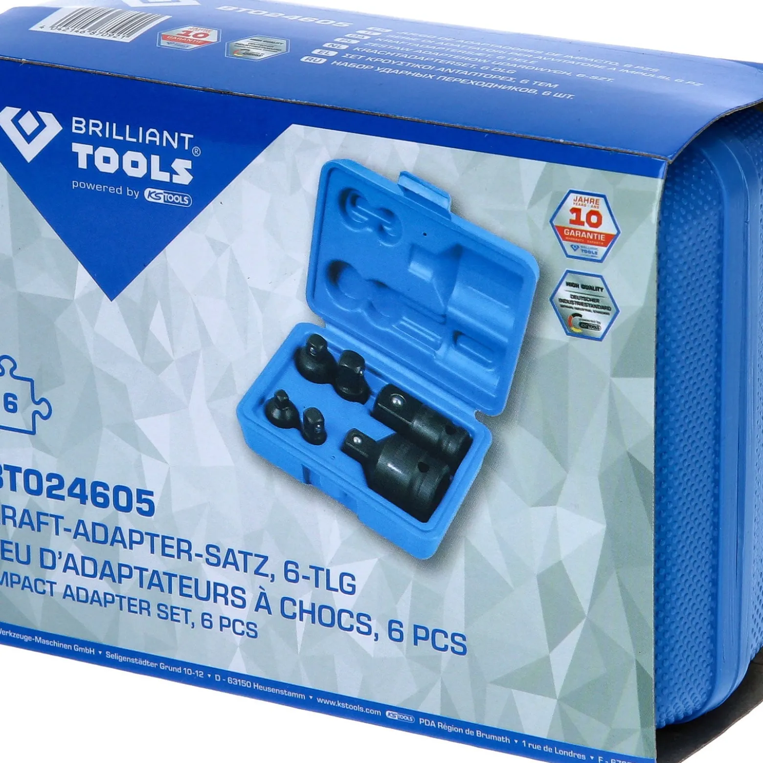 BRILLIANT TOOLS Kraft-Adapter-Satz 6tlg. 1/4" + 3/8" + 1/2" + 3/4" - BT024605