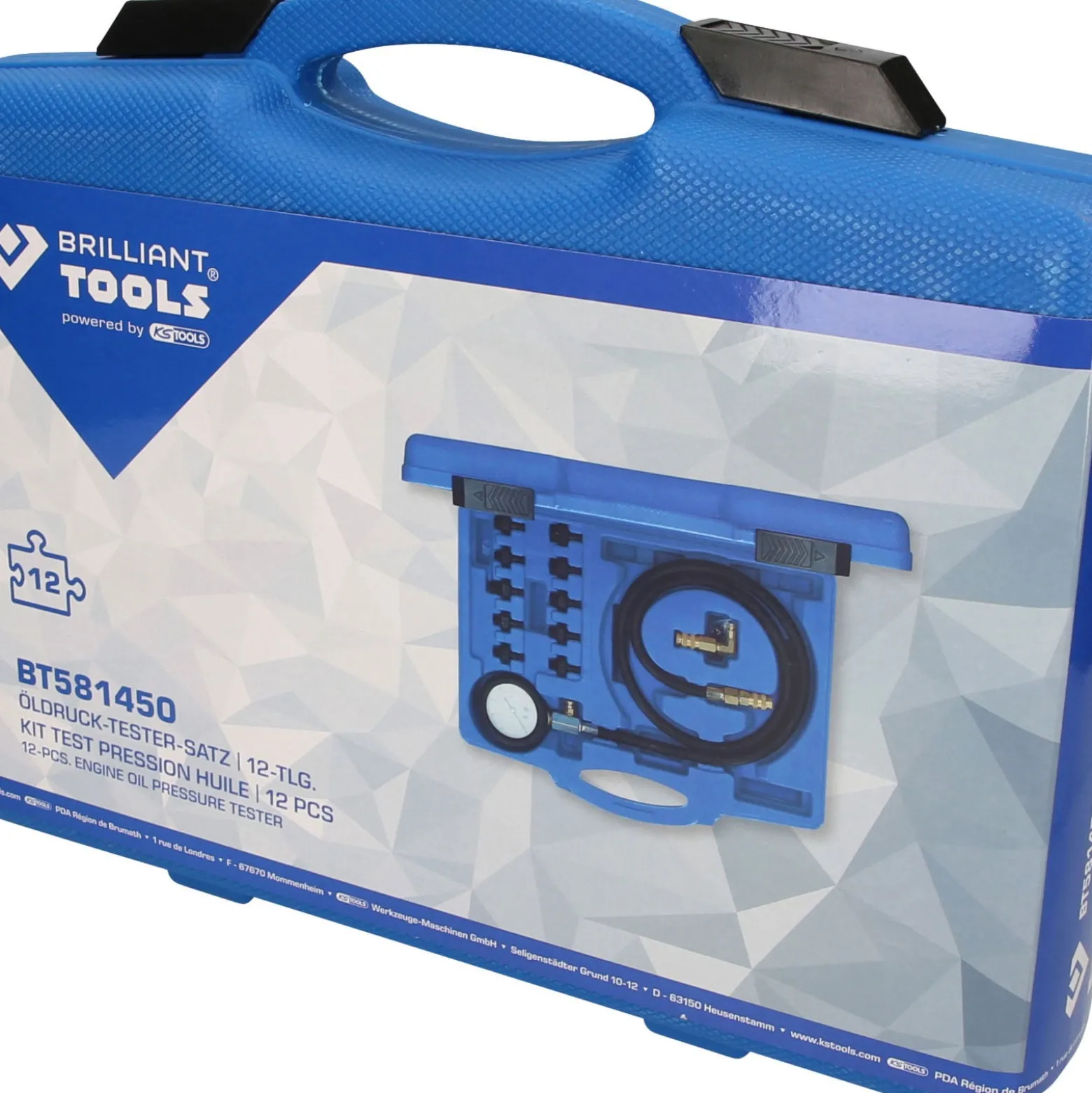 BRILLIANT TOOLS Öldruck-Tester-Satz 12tlg. - BT581450