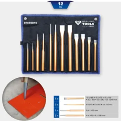 BRILLIANT TOOLS Meißel und Durchtreiber-Satz 12tlg. - BT085010