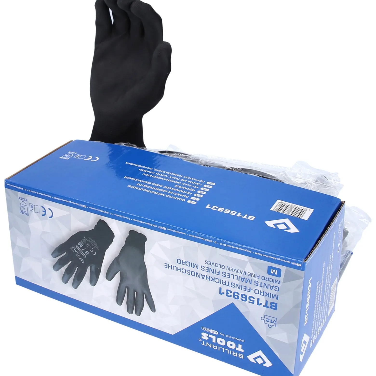 BRILLIANT TOOLS Mikro-Feinstrickhandschuhe Größe 8 / M - BT156931