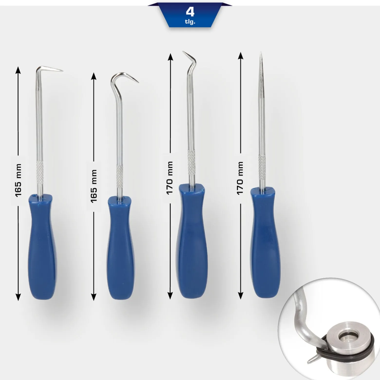 BRILLIANT TOOLS Nadel-Haken-Satz 4tlg. - BT542020
