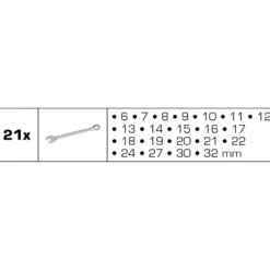 BRILLIANT TOOLS Ring-Maulschlüssel-Satz 21tlg. - BT011021