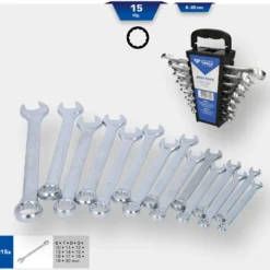 BRILLIANT TOOLS Ring-Maulschlüssel-Satz 15tlg. - BT011015