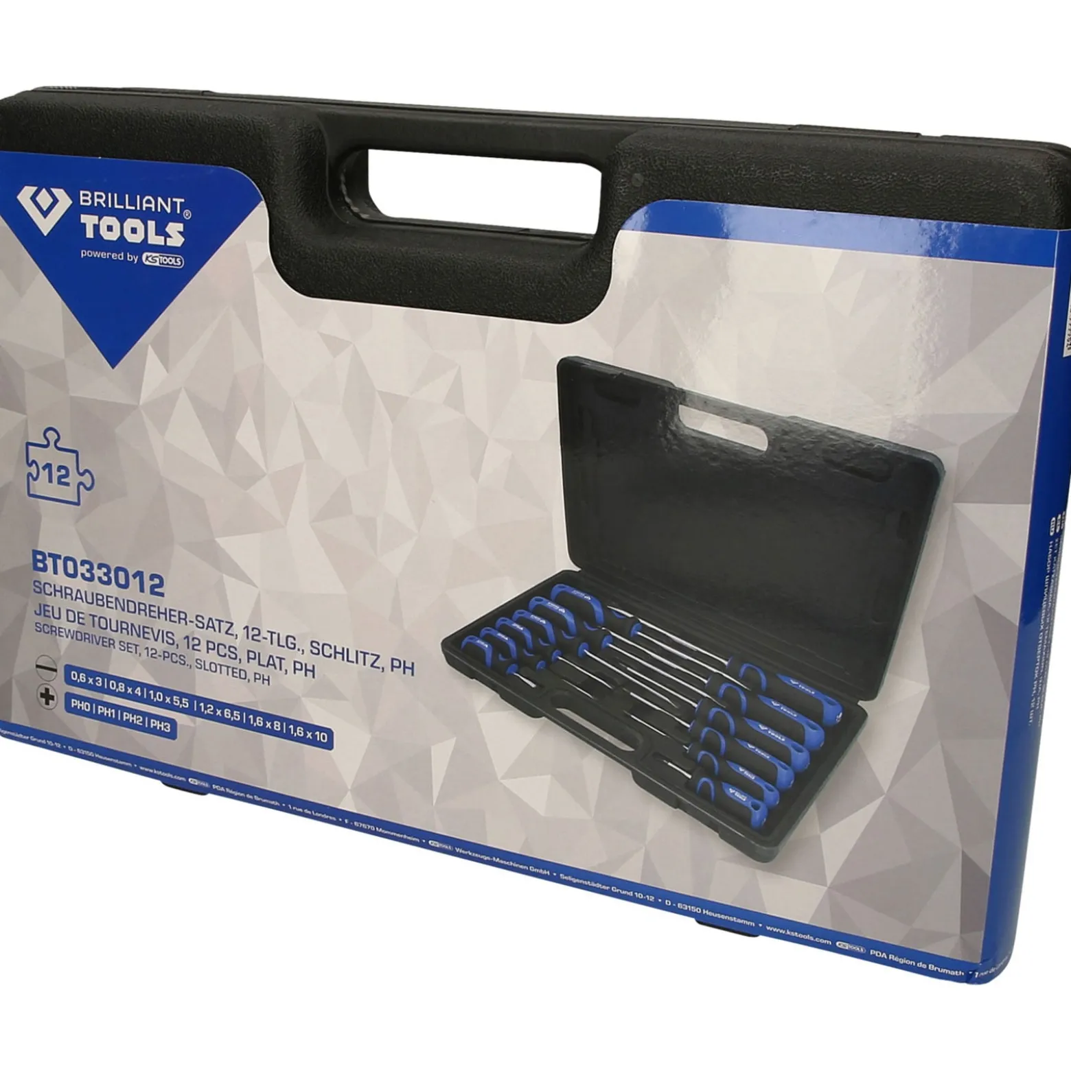 BRILLIANT TOOLS Schraubendreher-Satz 12tlg. Schlitz PH - BT033012