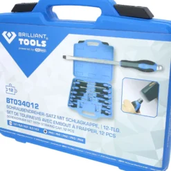BRILLIANT TOOLS Schraubendreher-Satz mit Schlagkappe 12tlg. Schlitz PH Phillips - BT034012