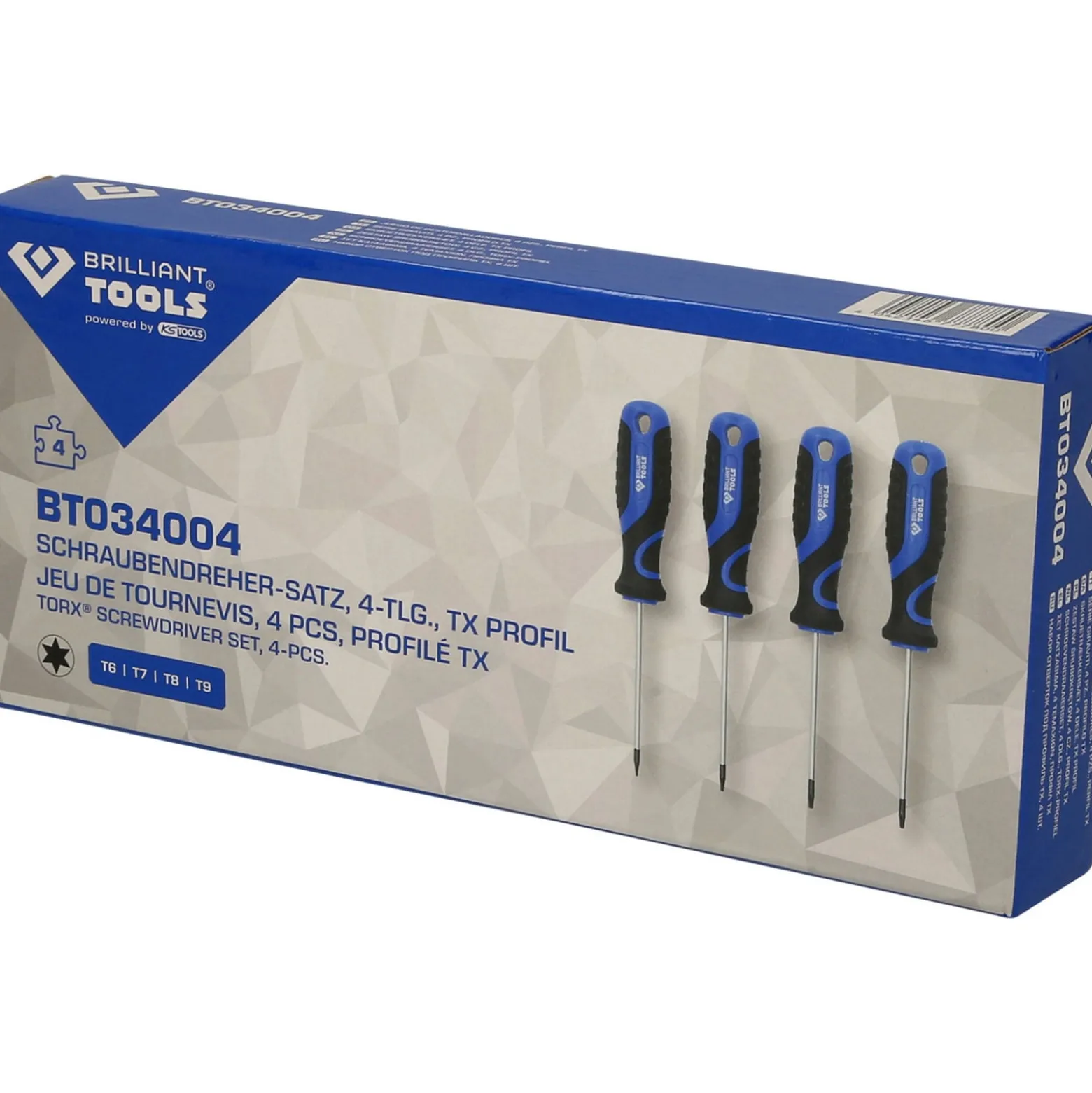 BRILLIANT TOOLS Schraubendreher-Satz 4tlg. Torx-Profil - BT034004