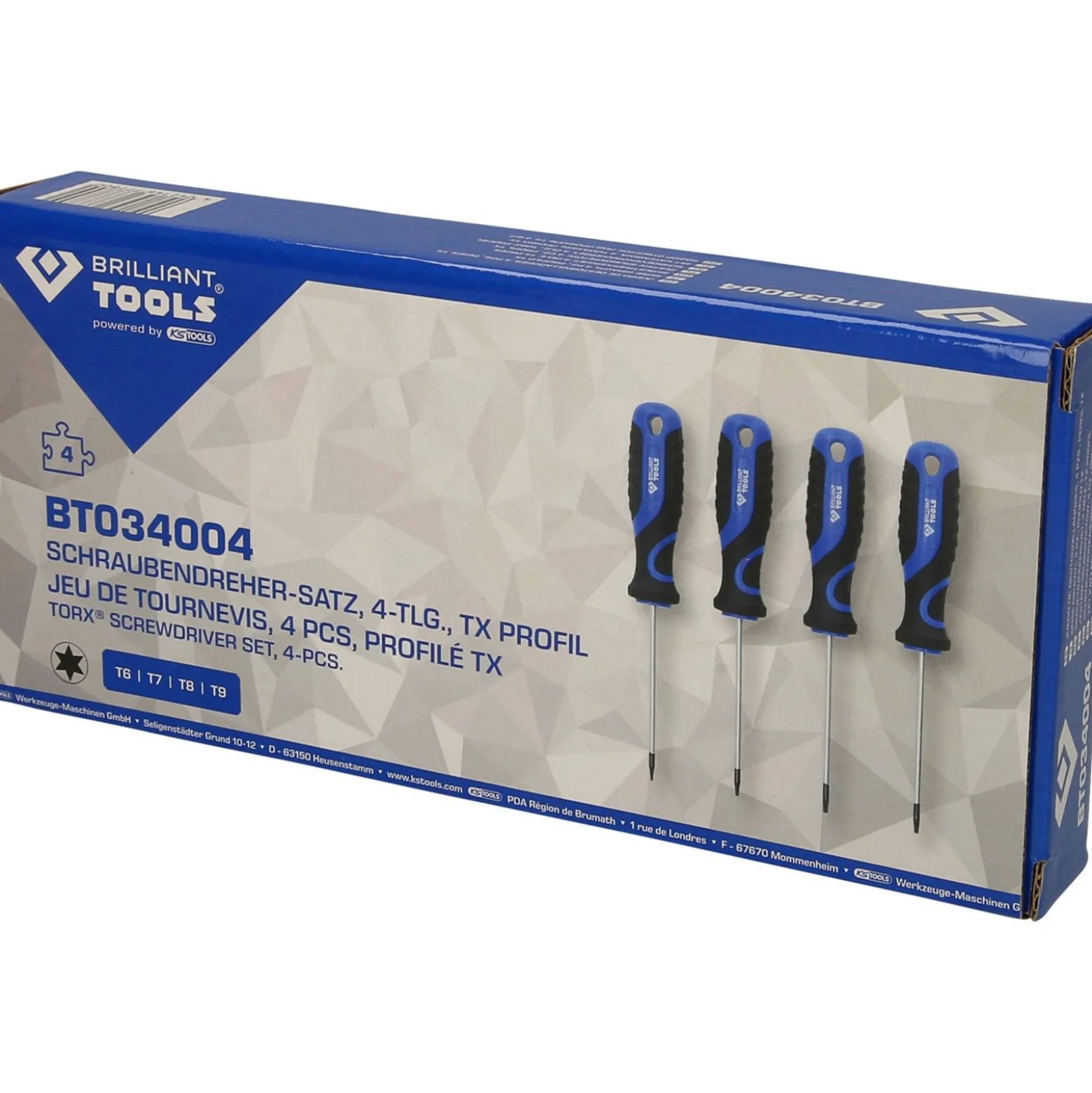 BRILLIANT TOOLS Schraubendreher-Satz 4tlg. Torx-Profil - BT034004