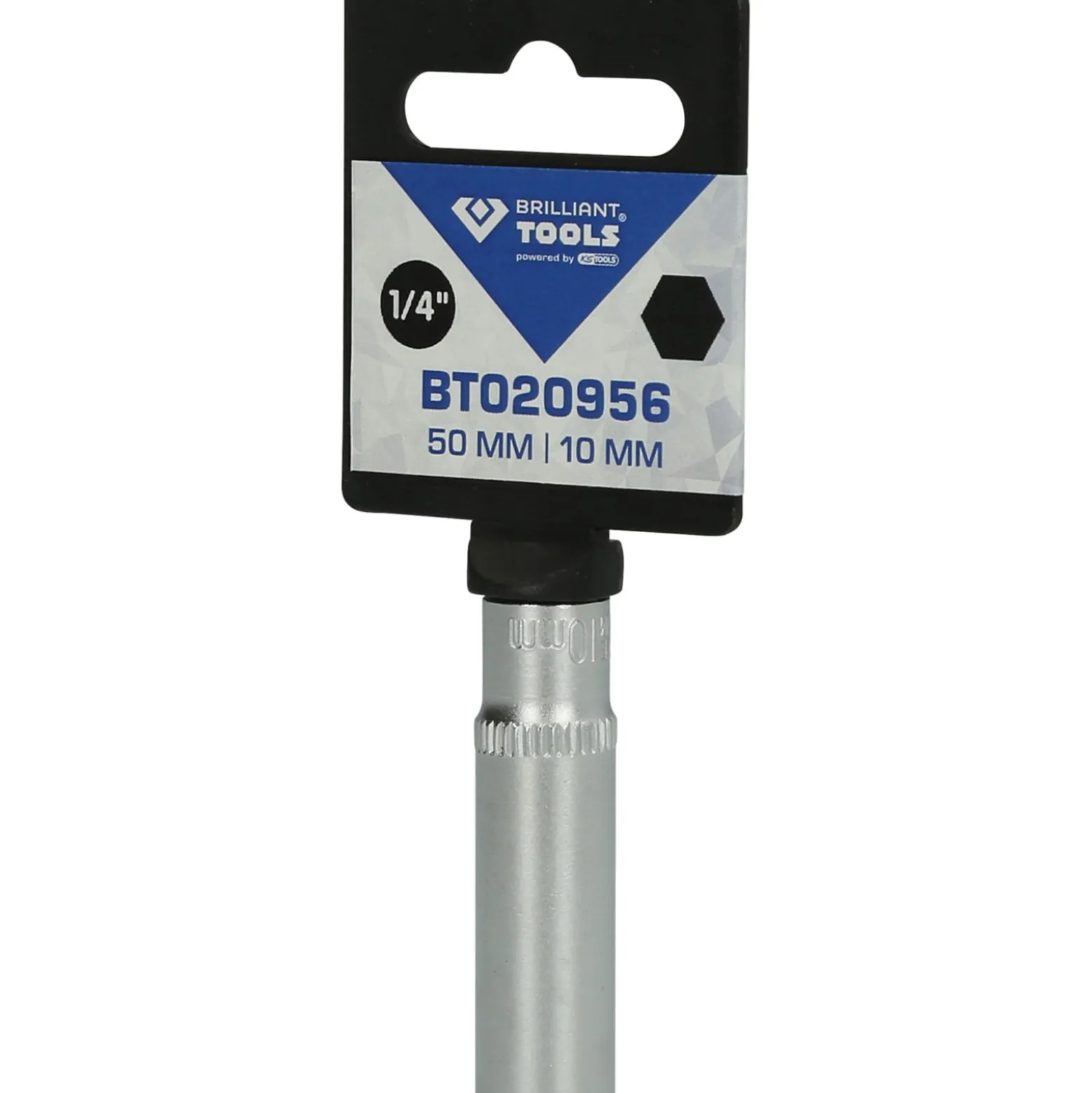 BRILLIANT TOOLS 1/4" Sechskant-Stecknuss lange Ausführung 10 mm - BT020956