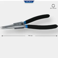 BRILLIANT TOOLS Seegeringzange für Außensicherungsringe gerade 175 mm - BT067001