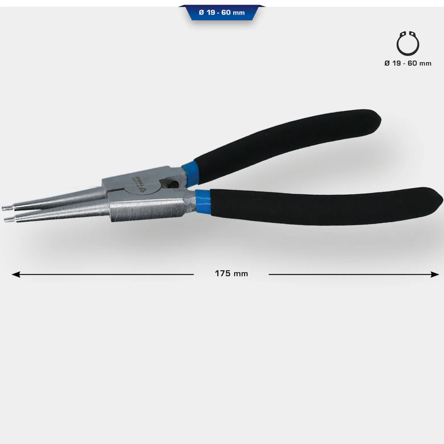 BRILLIANT TOOLS Seegeringzange für Außensicherungsringe gerade 175 mm - BT067001