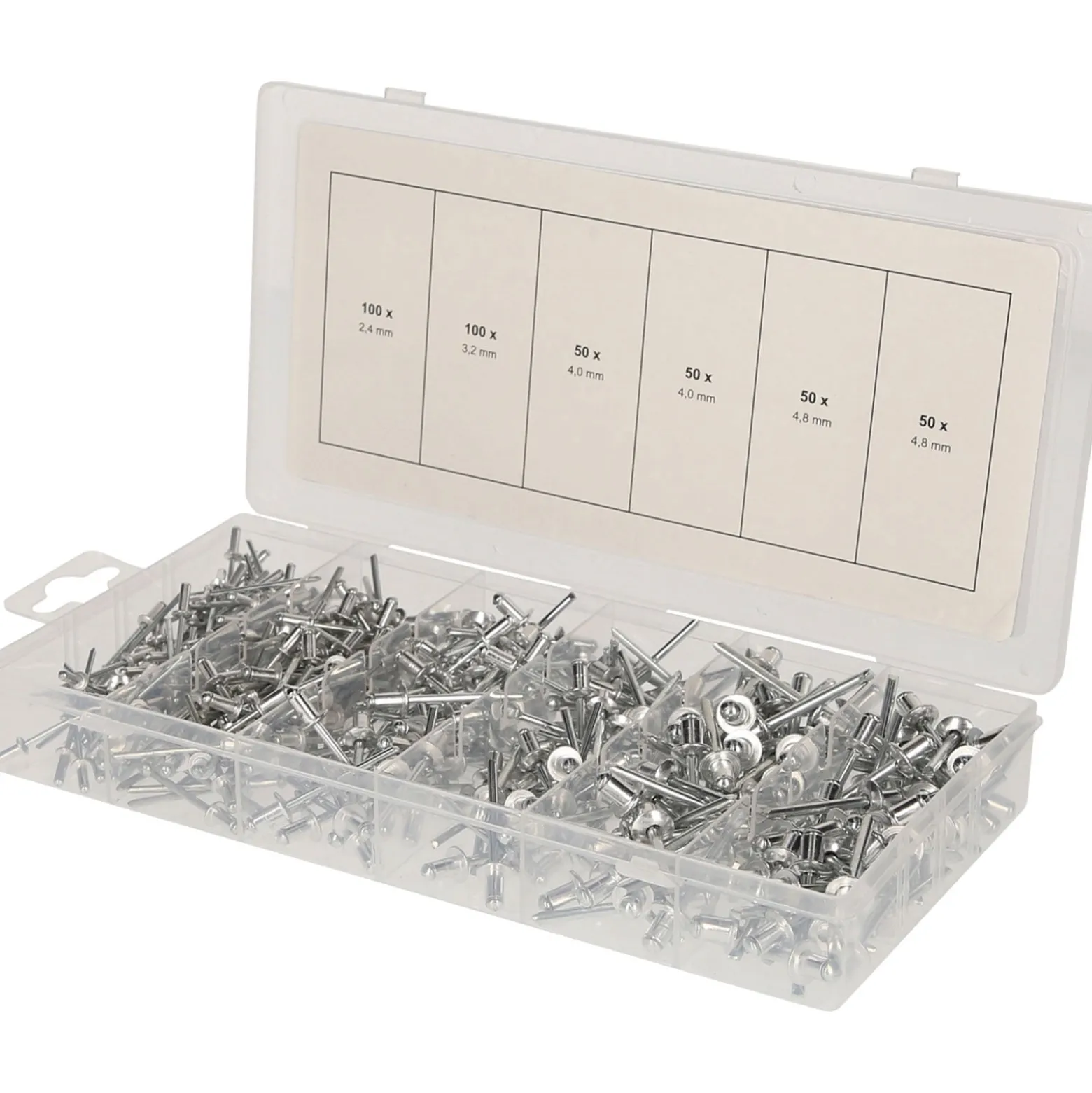 BRILLIANT TOOLS Sortiment Blindnieten 400tlg. 2,4 - 3,2 - 4 - 4,8 mm - BT066950