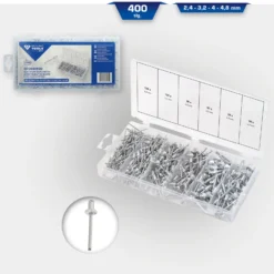 BRILLIANT TOOLS Sortiment Blindnieten 400tlg. 2,4 - 3,2 - 4 - 4,8 mm - BT066950