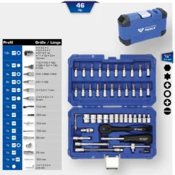 BRILLIANT TOOLS 1/4" Steckschlüssel-Satz 46tlg. - BT020046