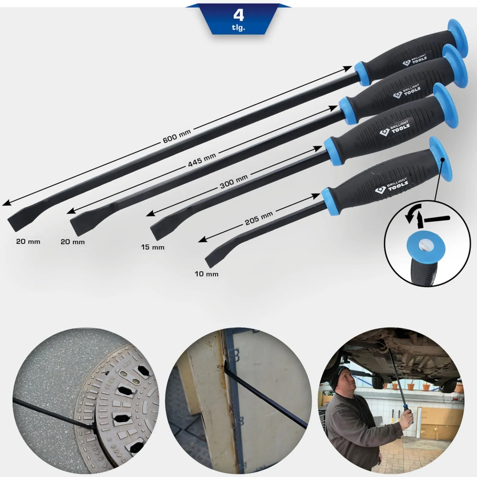 BRILLIANT TOOLS Stemmhebel-Satz 4tlg. - BT091004