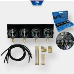 BRILLIANT TOOLS Synchron-Vergaser-Testgerät mit 4 Synchronuhren 26tlg. - BT581200