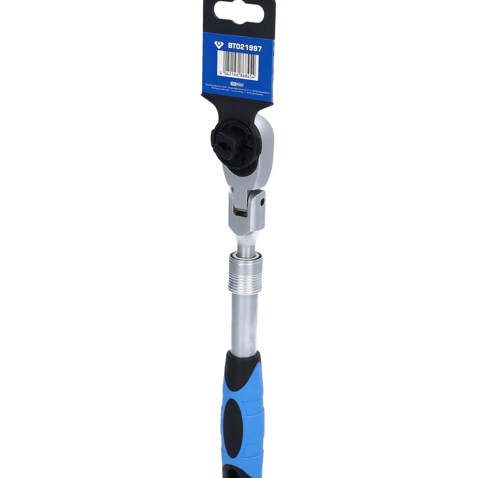 BRILLIANT TOOLS 3/8" Teleskop-Umschaltknarre mit flexibelem Kopf (250 - 350 mm) - BT021997
