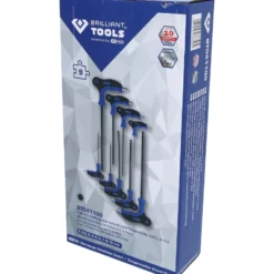 BRILLIANT TOOLS T-Griff-Kugelkopf-Innensechskant-Winkelstiftschlüssel-Satz 9tlg. - BT041100