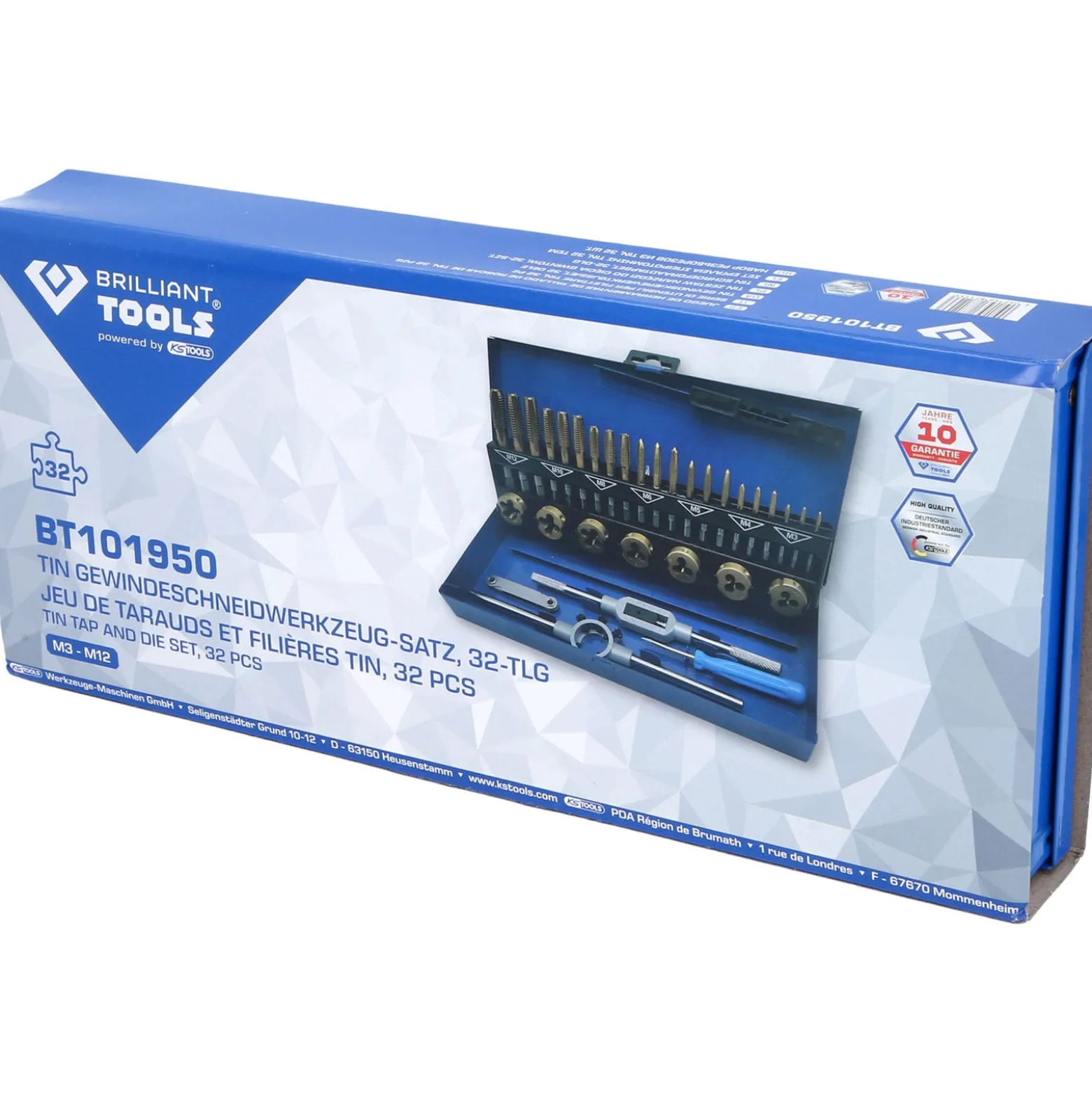 BRILLIANT TOOLS TiN Gewindeschneidwerkzeug-Satz 32tlg. - BT101950