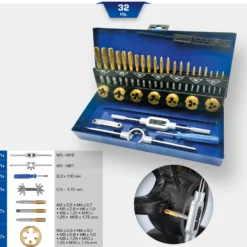 BRILLIANT TOOLS TiN Gewindeschneidwerkzeug-Satz 32tlg. - BT101950