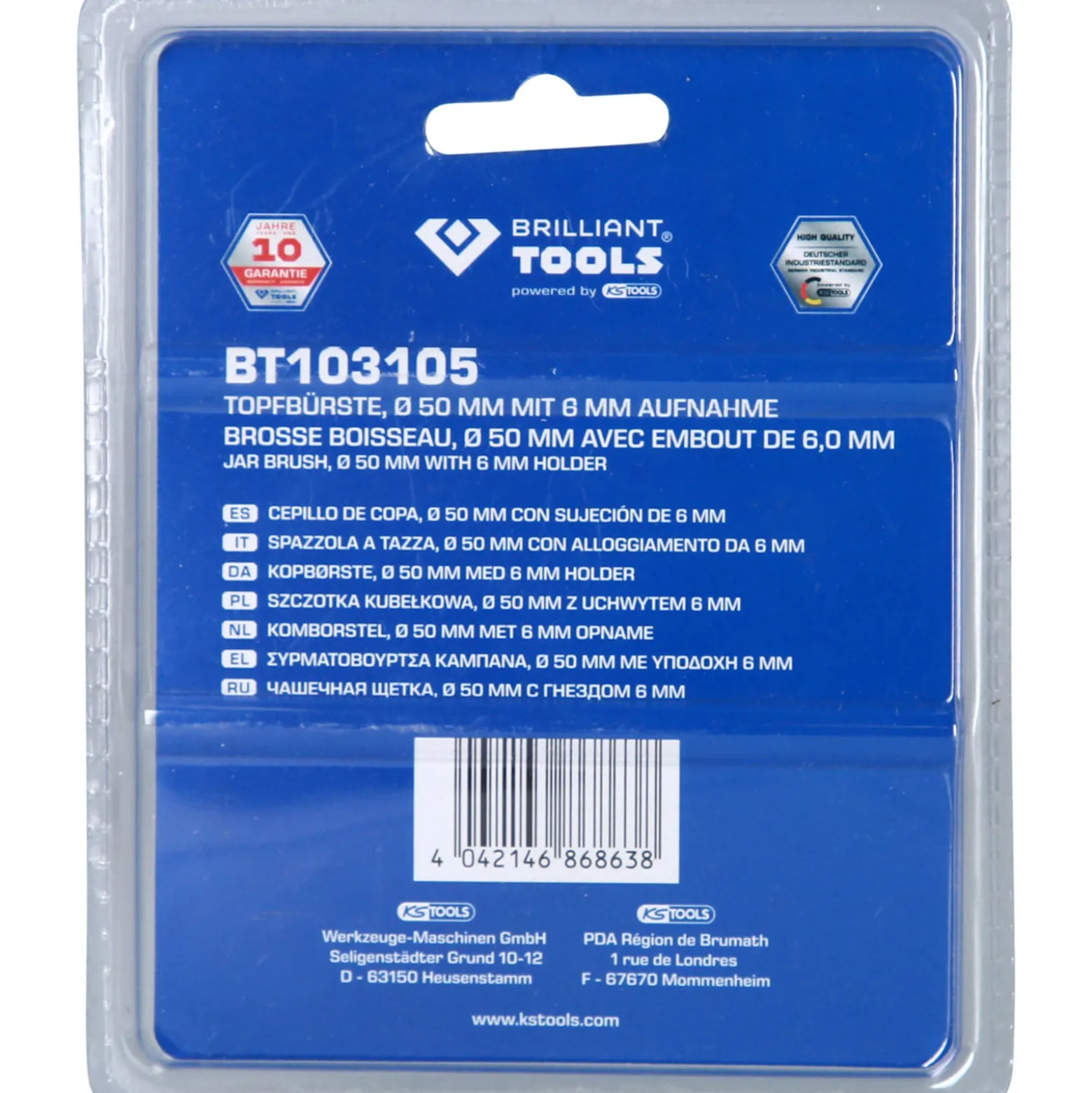 BRILLIANT TOOLS Topfbürste Ø 50 mm mit 6 mm Aufnahme - BT103105