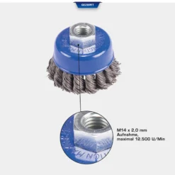 BRILLIANT TOOLS Topfbürste Ø 65 mm mit M14 x 2,0 mm Aufnahme - BT103103