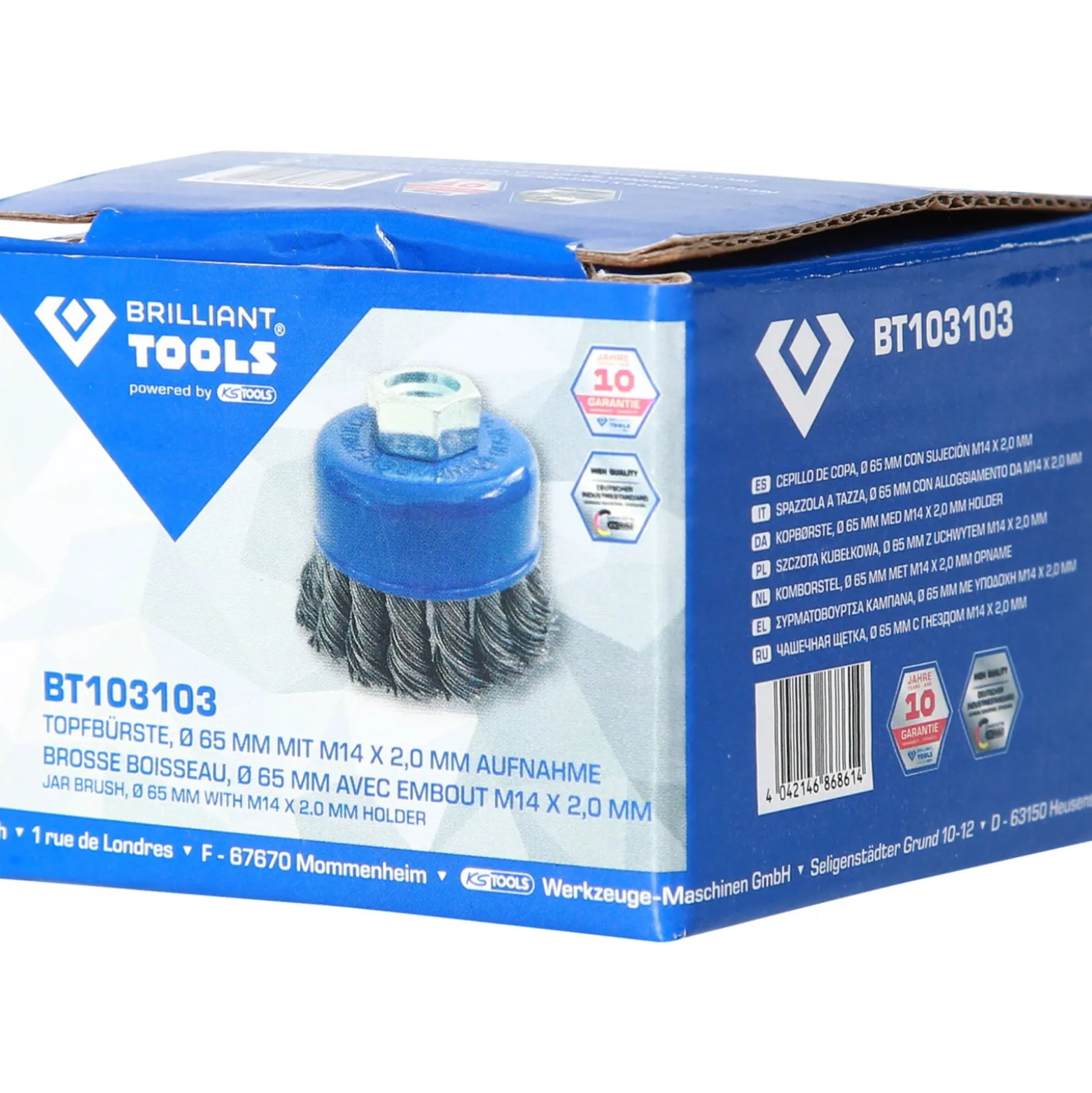 BRILLIANT TOOLS Topfbürste Ø 65 mm mit M14 x 2,0 mm Aufnahme - BT103103