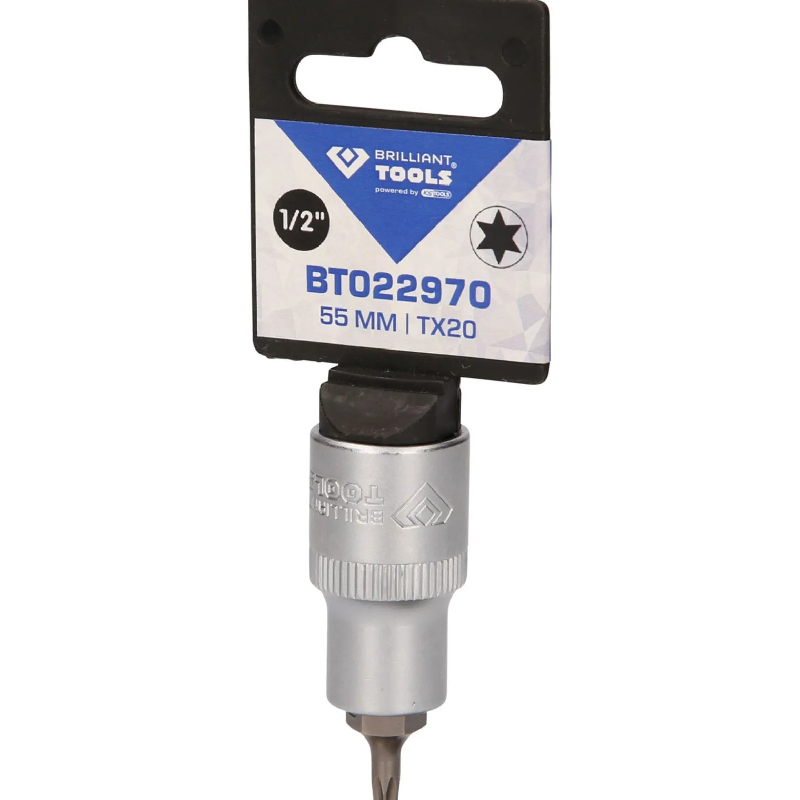 BRILLIANT TOOLS 1/2" Torx-Bit-Stecknuss 55 mm lang T20 - BT022970