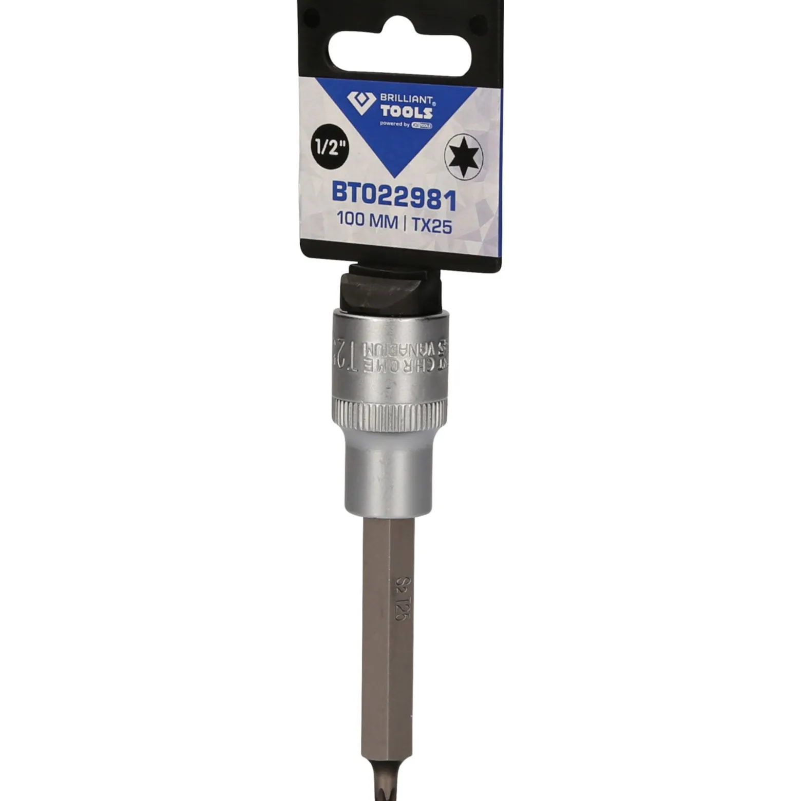 BRILLIANT TOOLS 1/2" Torx-Bit-Stecknuss 100 mm lang T25 - BT022981