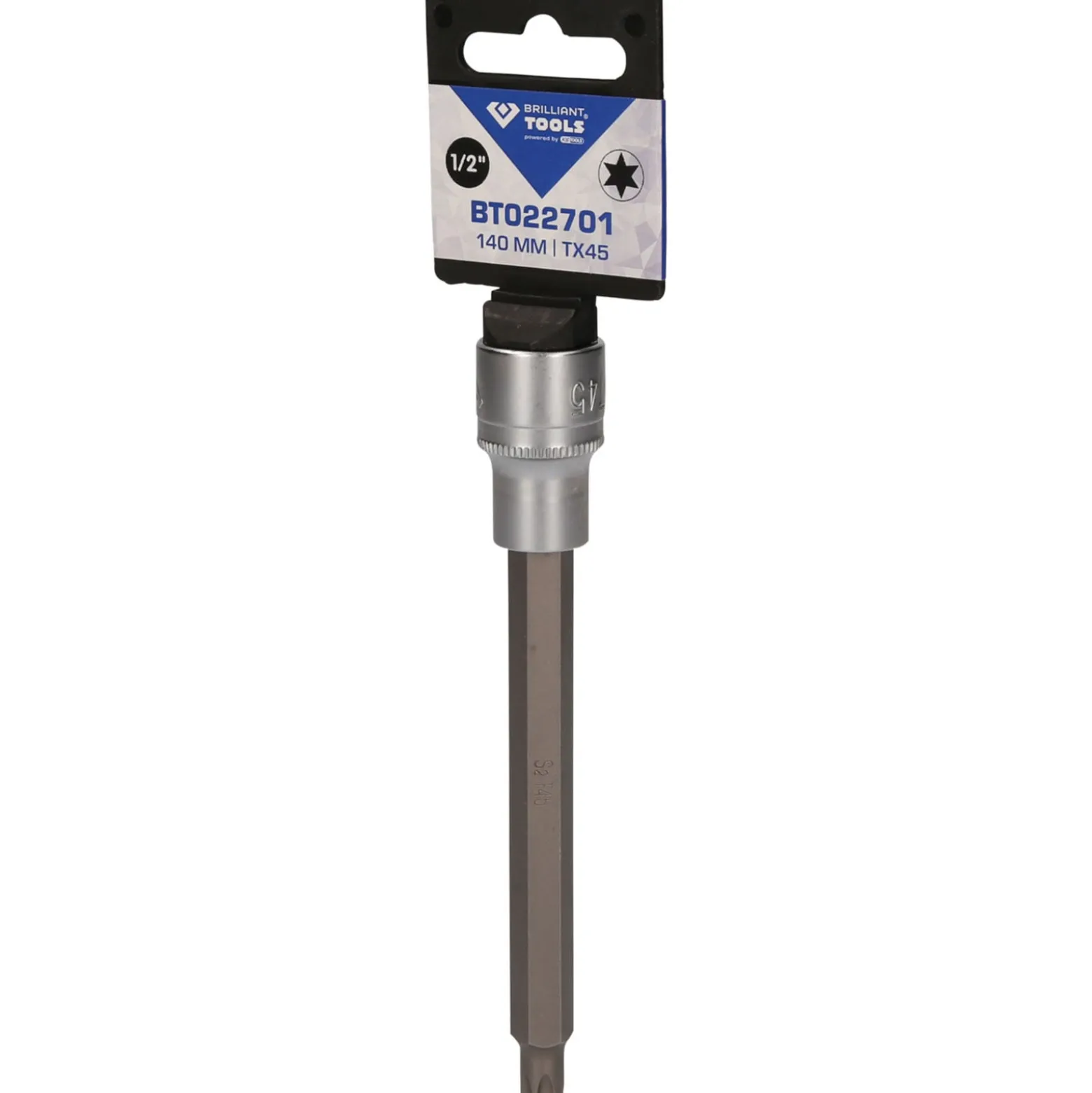 BRILLIANT TOOLS 1/2" Torx-Bit-Stecknuss 140 mm lang T45 - BT022701