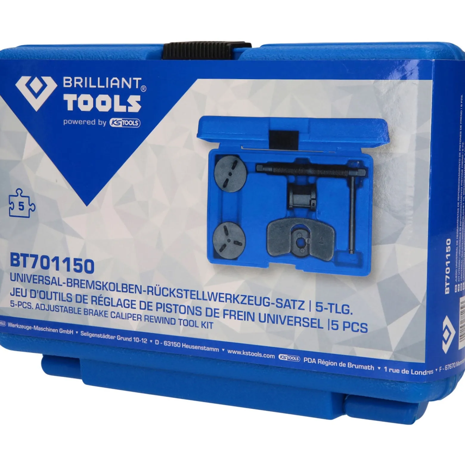 BRILLIANT TOOLS Universal-Bremskolben-Rückstellwerkzeug-Satz 5tlg. - BT701150