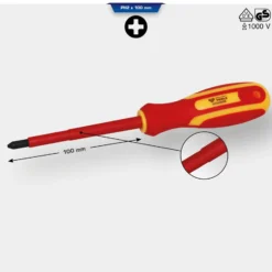 BRILLIANT TOOLS VDE Schraubendreher PH Phillips PH2 x 100 mm - BT068008