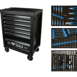 BRILLIANT TOOLS Werkstattwagen mit 7 Schubladen und 207 Werkzeugen - BT153207