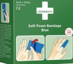 Cederroth Pflaster und Bandage Soft Foam selbsthaftend elastisch, blau - 51011010