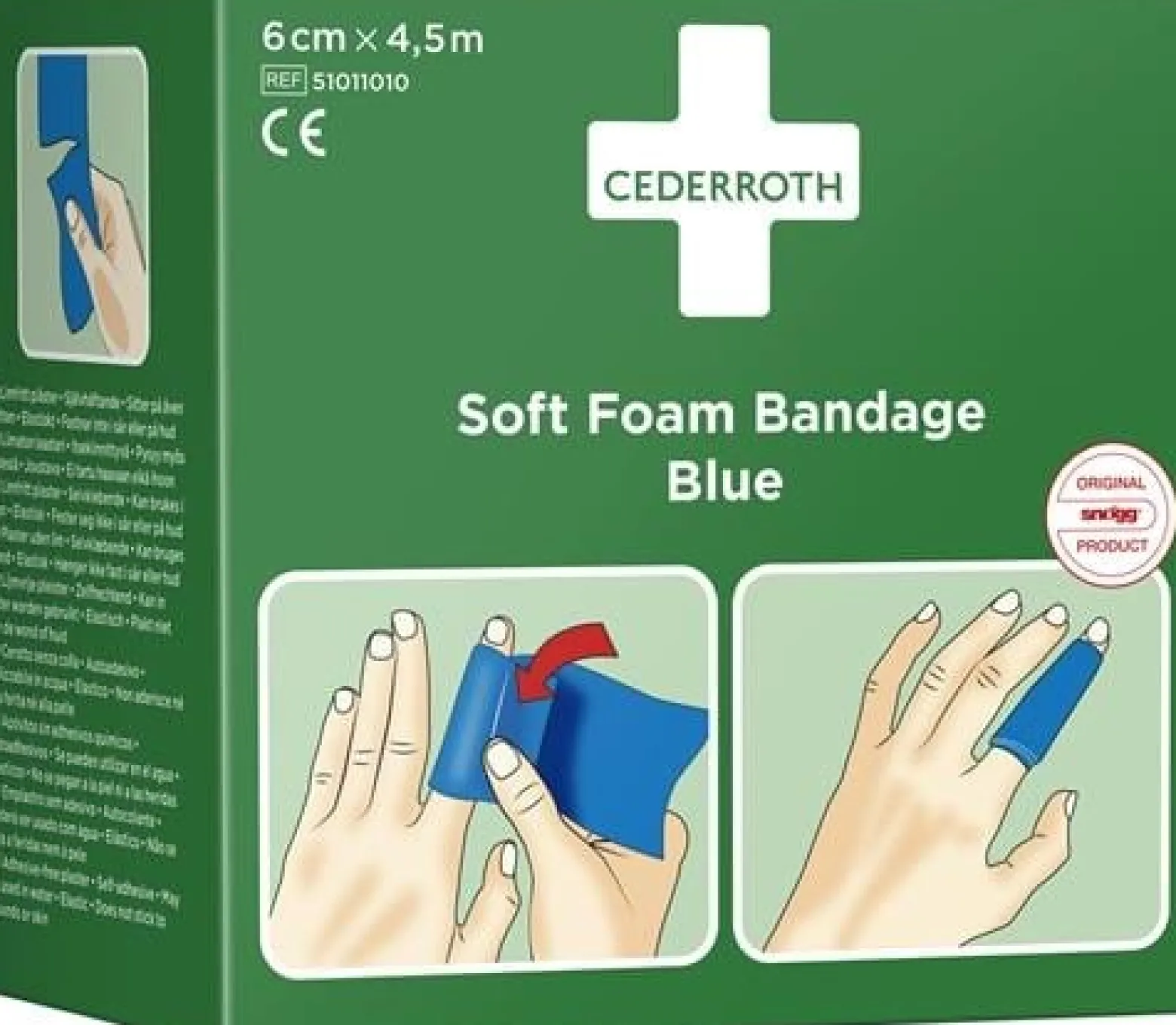 Cederroth Pflaster und Bandage Soft Foam selbsthaftend elastisch, blau - 51011010
