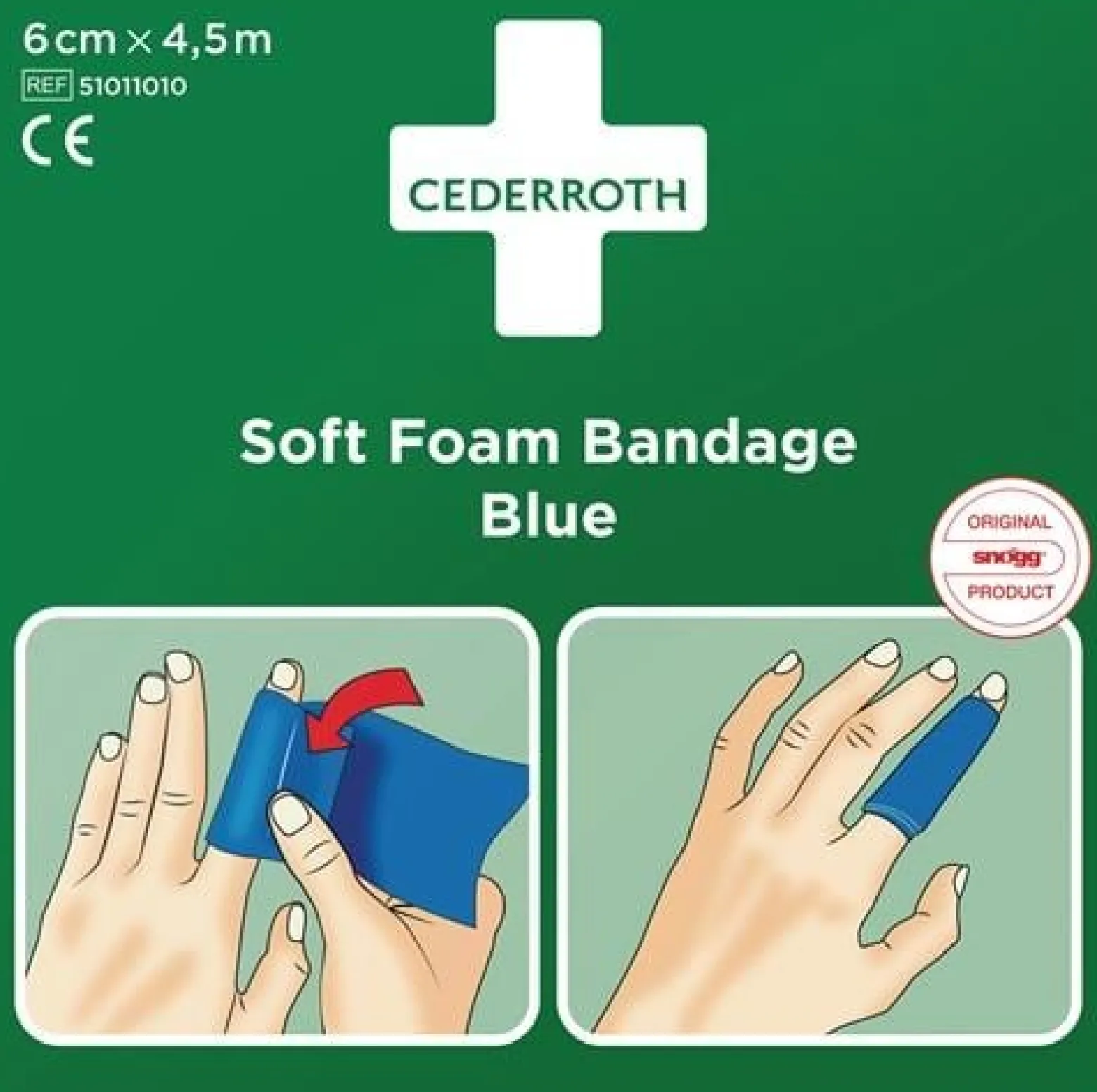 Cederroth Pflaster und Bandage Soft Foam selbsthaftend elastisch, blau - 51011010