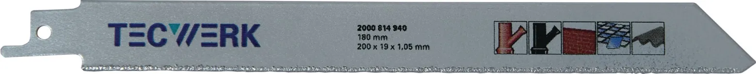 Diamantsäbelsägeblatt L.200mm B.19mm 1 St./Karte TECWERK