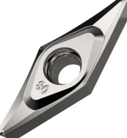 Drehwendeschneidplatte ISO VCGT 160404E-SF3:H07 Bohrungs-D. 4,4mm Farbe Silber