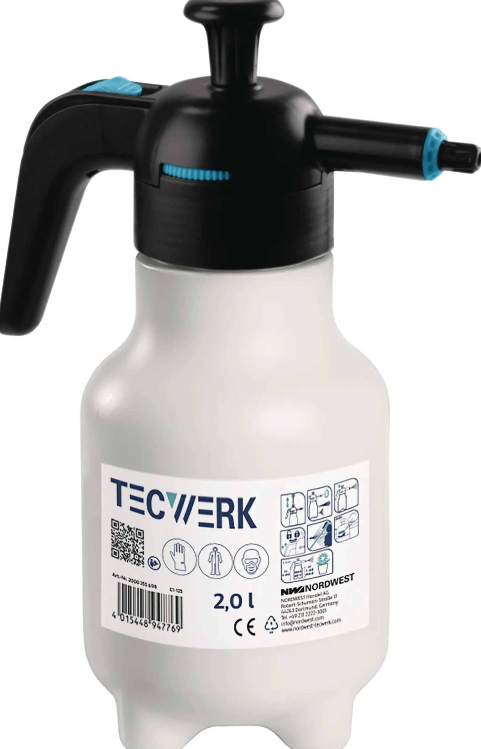 Drucksprüher 2l FPM Dichtung,Kunststoff-Düse TECWERK