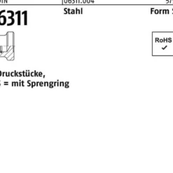 Druckstück DIN 6311 Sprengring S 16 M8 Stahl 10 Stück