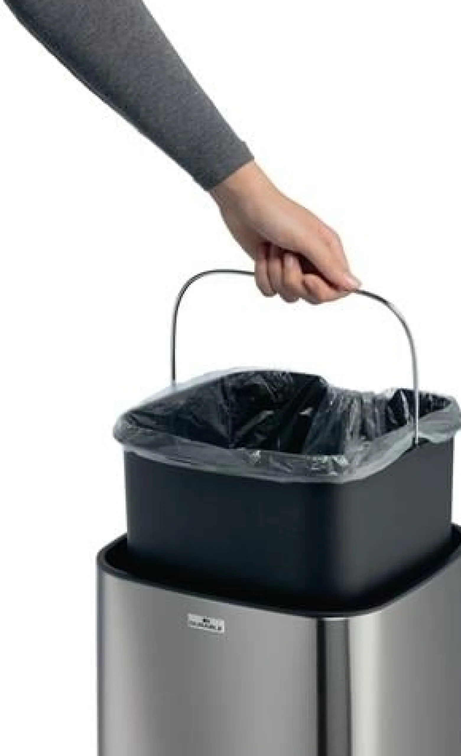 DURABLE Abfallsammler NO TOUCH 12L 12l H430mm VA/Ku.metallic silber - 342123