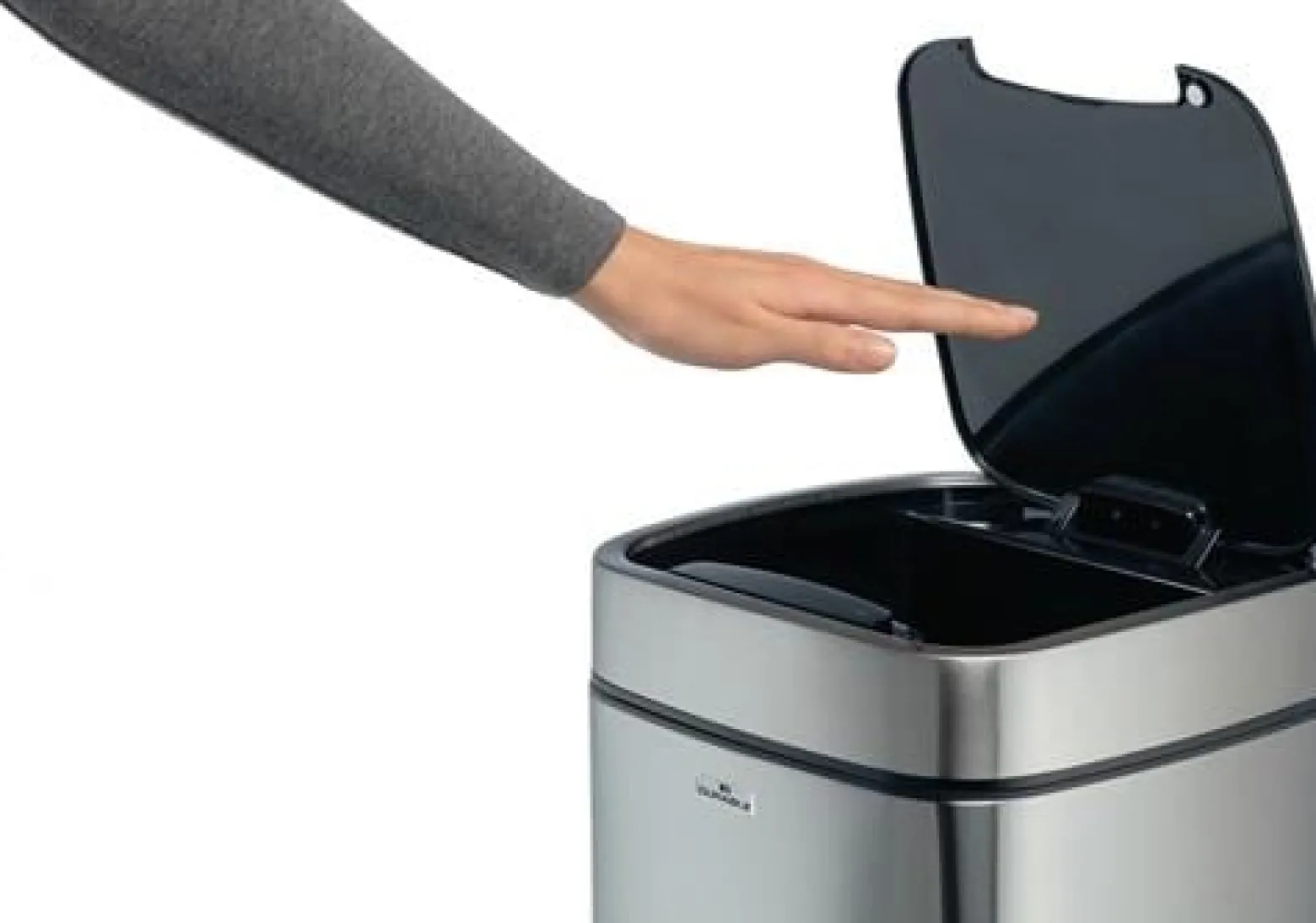 DURABLE Abfallsammler NO TOUCH 12L 12l H430mm VA/Ku.metallic silber - 342123