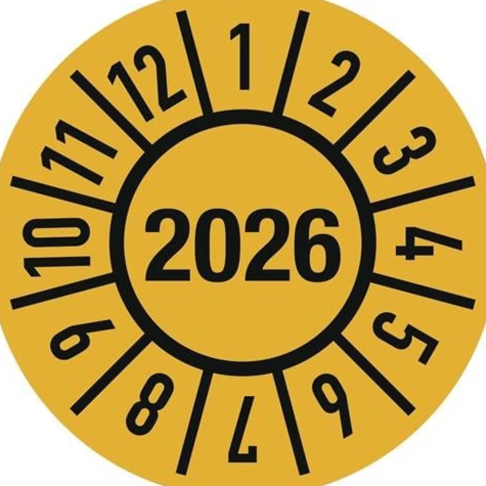 Einjahresprüfplakette D.30mm J.2026 m.Monaten Folie