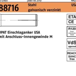 Einschlaganker R 88716 USA M12 Stahl galv.verz. 50 Stück UPAT