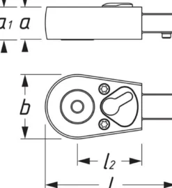 Einsteckumschaltknarre 6408 9x12mm 1/4 " Spezialstahl HAZET