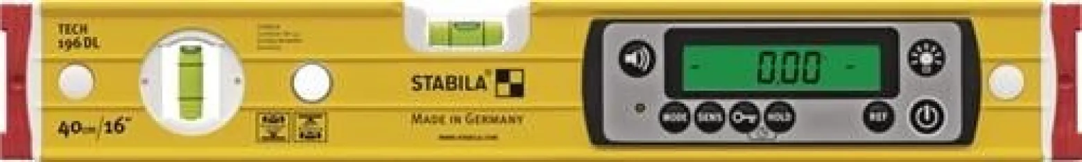 Elektronikwasserwaage TECH 196 DL 40cm Alu.gelb ± 0,5 mm/m ± 0,5 mm/m STABILA
