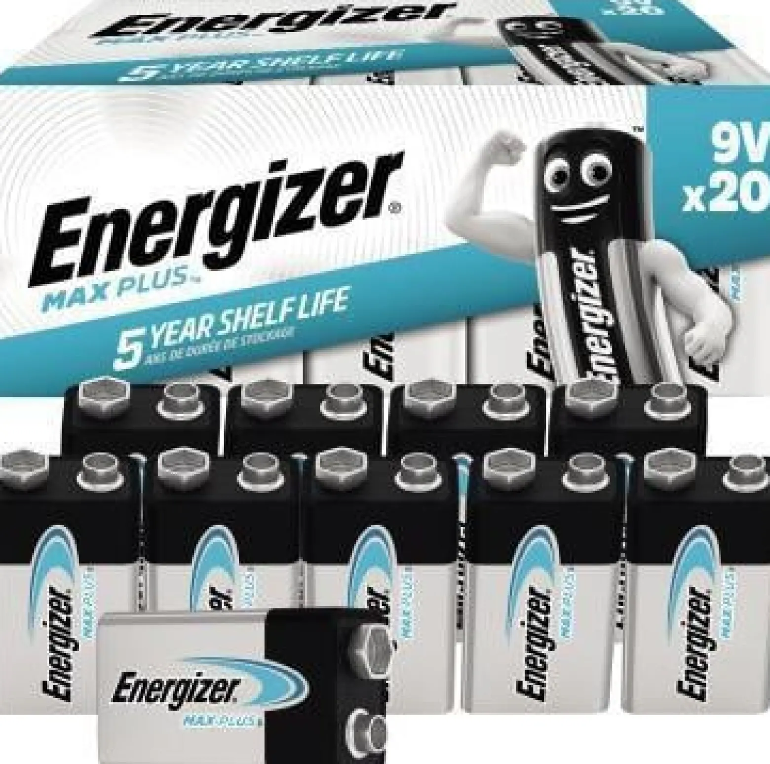 Energizer Batterie Max Plus E301323202 9V/E-Block/6LR61 20 St.