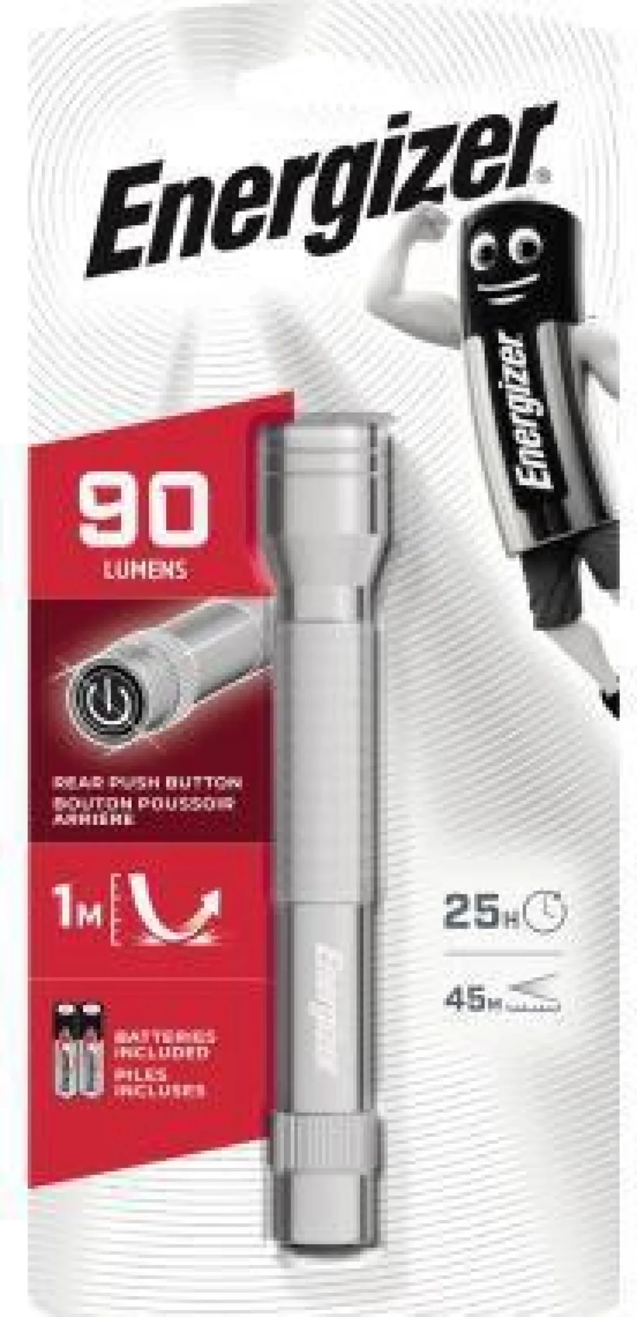 Energizer Taschenlampe E300695900 Metall LED +2AA silber
