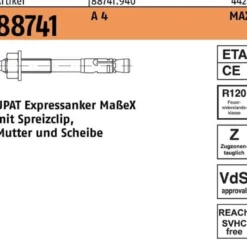 Expressanker R 88741 MAX 20/60/202 A 4 10 Stück UPAT